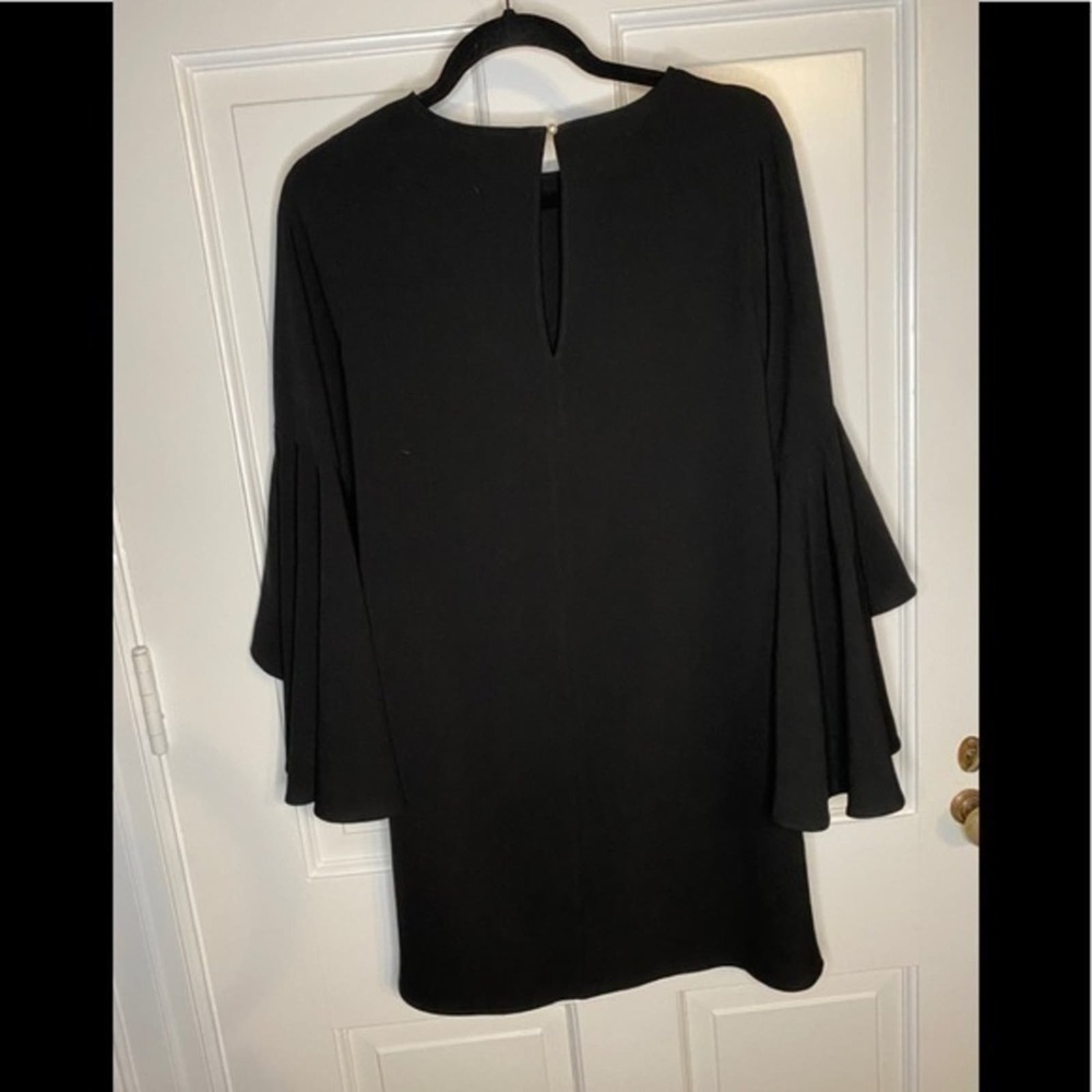 Zara Basics Black Dress with Flutter Sleeves Size Small - Picture 7 of 7